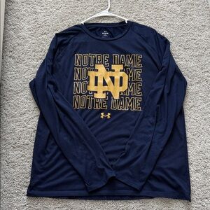Notre Dame Under Armour Navy and Gold Notre Dame Shirt